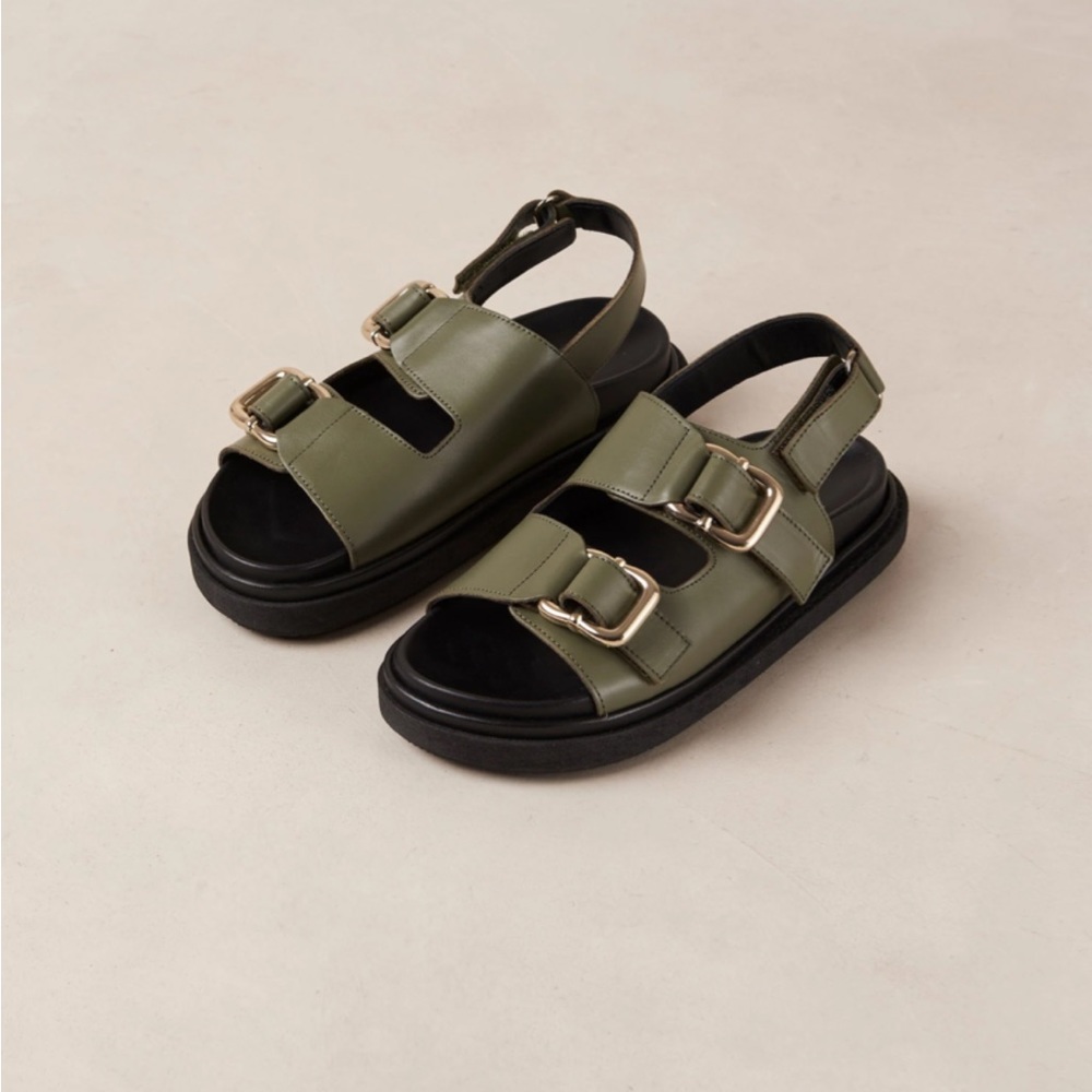Alohas Harper - Green Leather Sandals